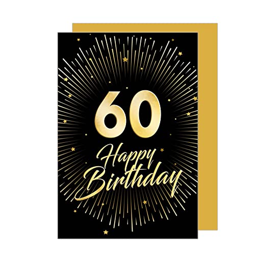 Comprar Edition Seidel Tarjeta felicitación 60 cumpleaños con sobre para hombre Catálogo y mujer (GZ345-60 SW023) Rebajas 2024 | regaloscumple.com