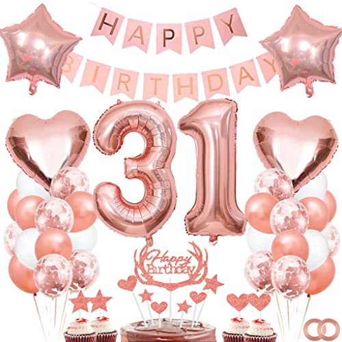 Comprar Dalettu Decoración Cumpleaños 31 Años para Mujeres Globo 31 Cumpleaños Decoración Fiesta Oro Rosa Decoración para Tartas Cumpleaños Catálogo 31 Años Guirnalda Cumpleaños para 31 Cumpleaños Top Precio 2023 | regaloscumple.com