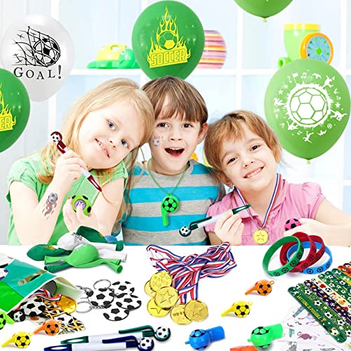 Comprar ahora Frasheng 90 pcs Artículos de Fiesta Fútbol, Cumpleaños, Piñata con Globo, Llavero, Pulsera silicona, Silbato, Medallas, Tatuaje, Bolígrafo, Bofetada, Bolsas Regalo