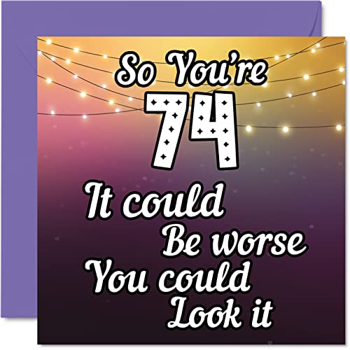 Comprar Divertidas tarjetas cumpleaños 74 para hombres y mujeres Look It Divertidas tarjetas cumpleaños para papá mamá bisabuelo abuelo 145 mmx145 Promoción mm tarjeta felicitación 74 cumpleaños Top Precio 2024 | regaloscumple.com