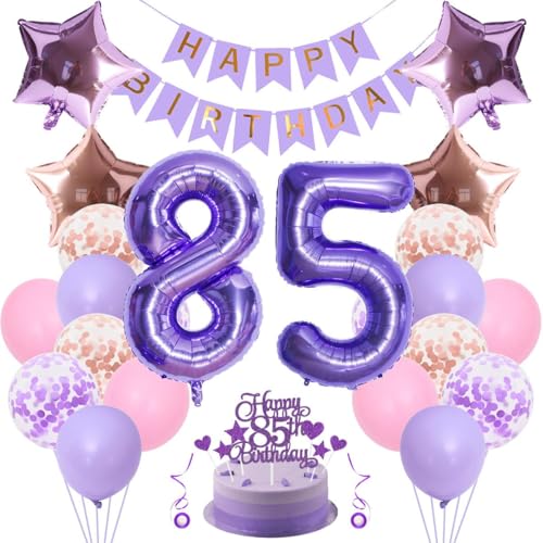 Oferta Jxuzh el cumpleaños Hombre cumpleaños Mujer Globos púrpura el cumpleaños Oro Decoración 85