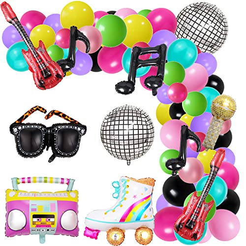 Consigue ahora Paquete Catálogo decoraciones fiesta los años 80 y 90 139 globos aluminio discoteca 4D retro para teléfono celular guitarra micrófono discoteca fiebre decoración fiesta cumpleaños Rebajas 2024 | regaloscumple.com