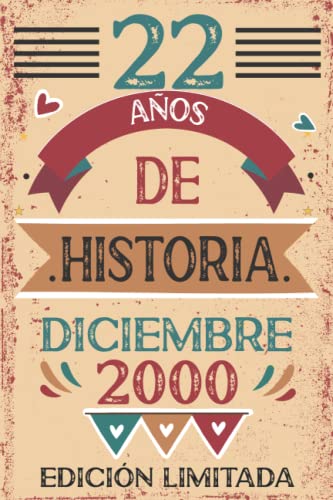 Consigue ahora 22 Años De Historia Diciembre 2000: Libro visitas cuaderno 110 páginas Cumpleaños felicitaciones idea regalo regalo Para la esposa novia mujer La madre Top Precio 2025 | regaloscumple.com