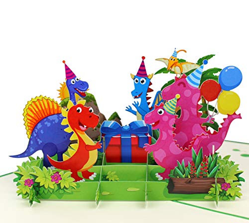 Consigue ahora MOKIO® Tarjeta Pop-Up para Niños – Feliz Cumpleaños Dinosaurios con Regalo y Globos – Tarjeta felicitación 3D para un cumpleaños ideal para regalos dinero Ideas para regalar Tarjeta regalo con sobre Top Precio 2024 | regaloscumple.com