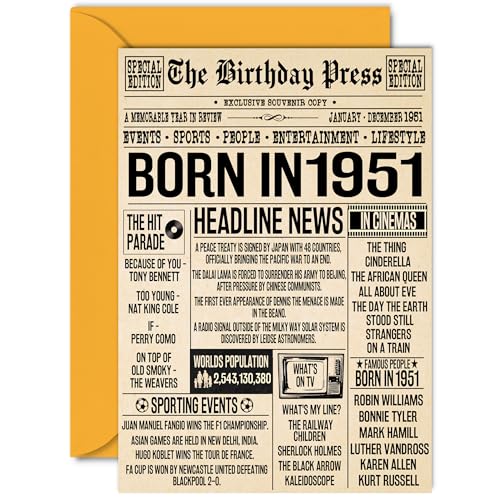 Oferta Stuff4 cumpleaños mujeres hombres, nacido 1951, feliz cumpleaños abuelo, abuelo, vintage, en