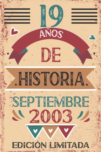 Comprar 19 Años De Historia septiembre 2003: Libro visitas cuaderno 110 páginas felicitaciones idea regalo Promoción regalo Para la esposa novia mujer La madre Ofertas 2024 | regaloscumple.com