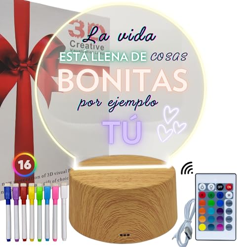 Comprar Lampara mesita Noche Led Personalizable 16 Colores Ideas para regalar Regalos Originales Para Mujer Regalo Amiga cumpleaños especial Regalo Cumpleaños Original Regalos Para Madre Lámparas originales Luz Roja Bebe Ofertas 2024 | regaloscumple.com