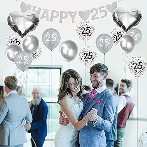 Mejores precios Globos Metalizados Plateados  38 Piezas Plateado Globos  25an Bodas   Plata Aniversarios Globos  para Cumpleaños  Bodas Aniversario  Fiesta Deco