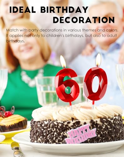 Comprar en Amazon 3D 20 Número y número velas vela cumpleaños, pasteles, tartas cumpleaño, celebración