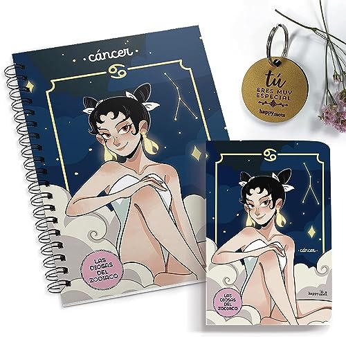 Consigue ahora HappyMots - Pack Caja regalo Horóscopo | Libreta A5 + Libreta A6 + BlackFriday Llavero Tú eres especial | Signo del Zodíaco: CÁNCER | Regalo original para sorprender Top Precio 2024 | regaloscumple.com