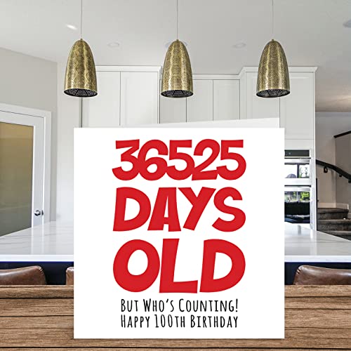 Mejores precios Tarjeta   cumpleaños número 100 para hombres  mujeres  él ella  36525 días   edad  divertida tarjeta   felicitación   100 cumpleaños para abuela  Nan  Grandad  Gran Mum Dad  145 mm x 145 mm