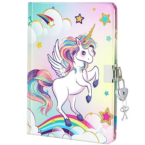Oferta WERNNSAI Lentejuelas Diario Niña Unicornio con Candados Diario Viajes Oficina Notas la