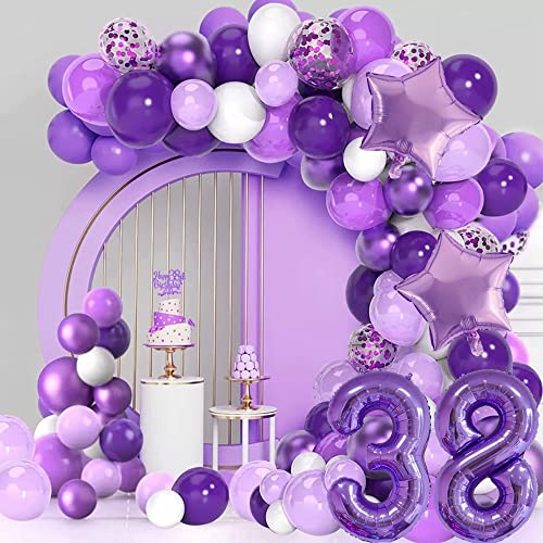 Comprar en Amazon Yunchu Online Decoración de cumpleaños para 37 años, diseño hombre y mujer, color lila