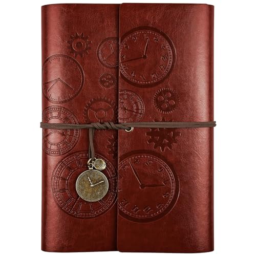 Consigue ahora Asten Cuaderno cuero diario recargable diario encuadernado en espiral vintage diario viaje para escribir Promoción con papel rayado regalo para niñas y niños A5 23x16 5 cm Marrón Top Precio 2024 | regaloscumple.com