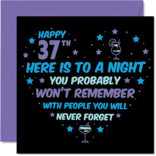 Oferta Stuff4 tarjeta 37 y no tarjetas cumpleaños 37 hija, hermana, amigo, mm 145 tarjetas