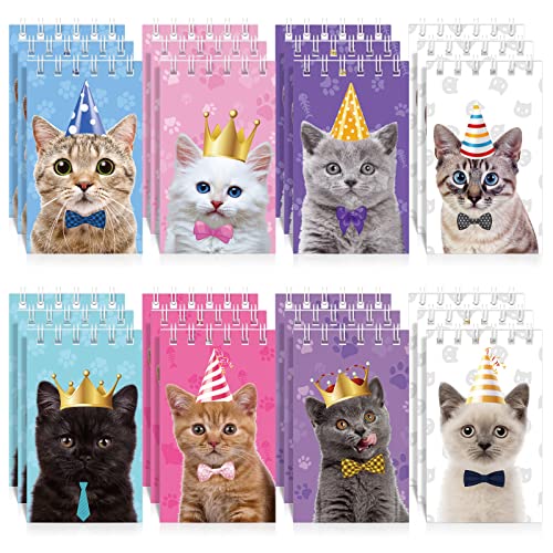 Consigue Catálogo ahora 24 Blocs Notas Animales Gato Mini Cuaderno Pequeño Bolsillo en Espiral Gato Lindo Notas Gato Mascota Cuadernos Pequeños en Espiral para Regalo Fiesta Gato Niños Niñas Top Precio 2023 | regaloscumple.com