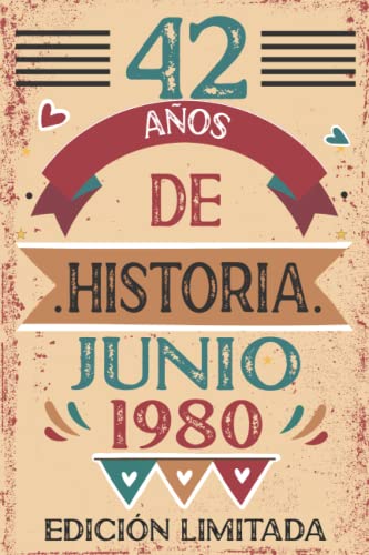Consigue ahora 42 Años De Historia Junio 1980: 42 años. Libro visitas cuaderno 110 Navidad páginas felicitaciones idea regalo regalo Para la esposa novia mujer La madre Top Precio 2025 | regaloscumple.com