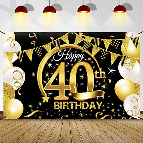Consigue ahora Decoracion 40 Cumpleaños Oro Negro Pancarta 40 cumpleaños Regalos Photocall 40 Cumpleaños Hombre Mujer Extra Grande Fondo Cartel Dorado Negro Materiales Fiesta para 40 años Cumpleaños Rebajas 2023 | regaloscumple.com