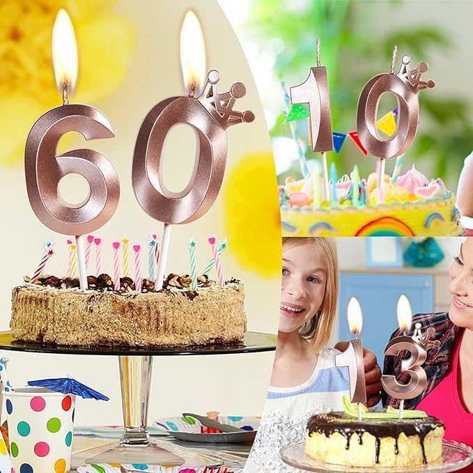 Oferta Flash 3D cumpleaños23 Con corona vela vela número 23 vela   cumpleaño para pasteles vela   feliz cumpleaño Velas oro rosa para Cumpleaños  Aniversario Fiesta Temática decoraciones para tartas fiestas