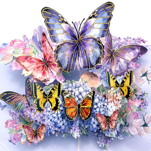 Comprar Hierein Tarjetas BlackFriday Cumpleaños Hermosas Mariposas y Flores Tarjeta Felicitacion Cumpleaños con Sobre Único y Exquisito Pop Up Tarjeta Cumpleaños para Mamá Esposa Novia Familiares y Amigos Rebajas 2024 | regaloscumple.com