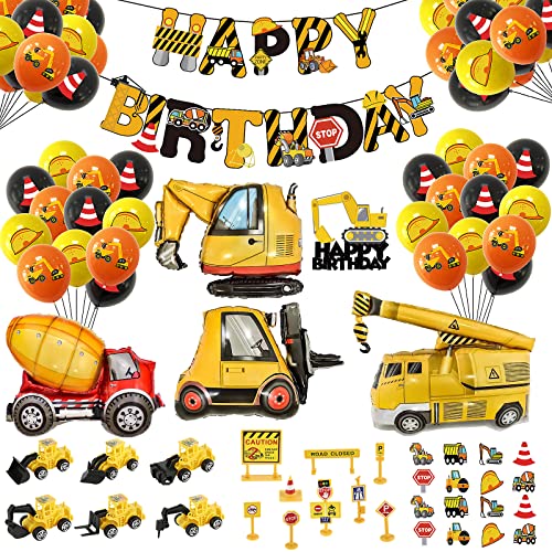 Consigue ahora StarryTiger 51 PCS Excavador Decoración Cumpleaños Ideas para regalar para Niño Decoración Cumpleaños Fiesta Construcción con Globos Tractor Banner Feliz Cumpleaños Juguete Excavadors Top Precio 2025 | regaloscumple.com
