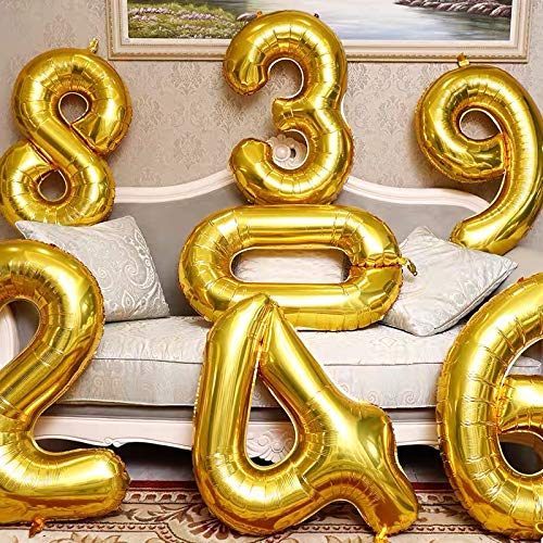 Ofertas en regaloscumple.com Ponmoo Foil Globo Número 46 64 Dorado Gigante Numeros 0