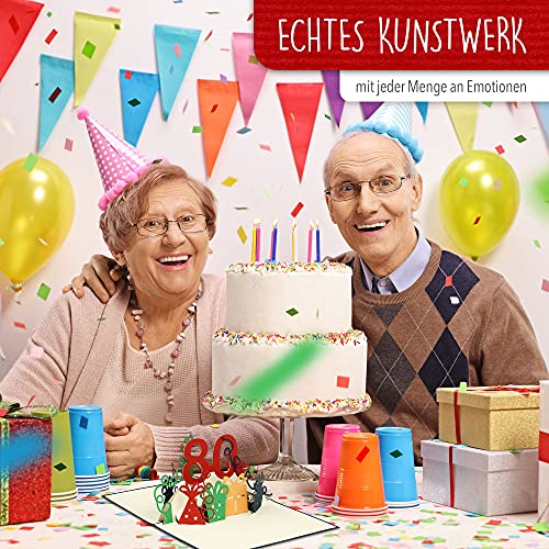 Ofertas en regaloscumple.com LINPOPUP® 3D 80 tarjeta con tarjeta cumpleaños, amigos, número N209