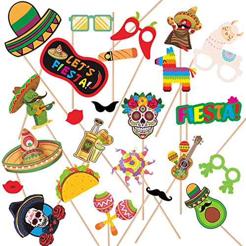 Comprar ZOOMPIL Fiesta Mexicana Ideas para regalar Photo Booth Props 24 Piezas Mexican Carnival Party Suministros decoración para May Day Selfie Party Supplies Fiesta Photo Decoration Fiesta temática Mexicana Ofertas 2025 | regaloscumple.com