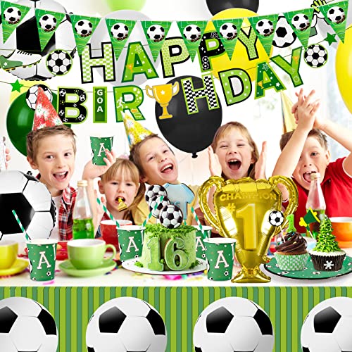 Top Precios 172 Piezas Decoración Cumpleaños Futbol Artículos Fiest Piñata Vajilla   Fiesta   Fútbol Articulos Fiesta Futbol Incluye Platos   Papel Tazas Pajitas Servilletas Papel Mantel Para 20 Invitados