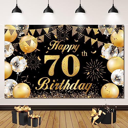 Consigue ahora 70 Años Decoración Fiesta Cumpleaño Pancarta Feliz Cumpleaños Oro Negro Fiesta 70 Años Extra Grande Fondo Cartel 70 Cumpleaños Decoracion Photocall 70 Cumpleaños Promoción para Hombre Mujer Ofertas 2024 | regaloscumple.com