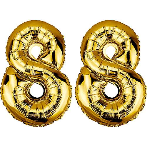 Consigue ahora DekoRex Globo dorado 82 cm para cumpleaños aniversario boda decoración (número 88) Top BlackFriday Precio 2025 | regaloscumple.com