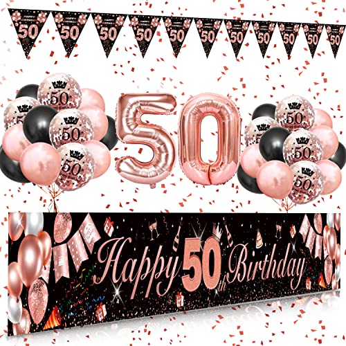 Consigue ahora Decoracion 50 Cumpleaños SWPEED Rosa Oro Negro Extra Grande Tela 50 Años Feliz Cumpleaños Pancarta Cartel Globos 50 Cumpleaños Fiesta 50 Cumpleaños Pancarta Fondo Fiesta para Mujer Catálogo Ofertas 2023 | regaloscumple.com