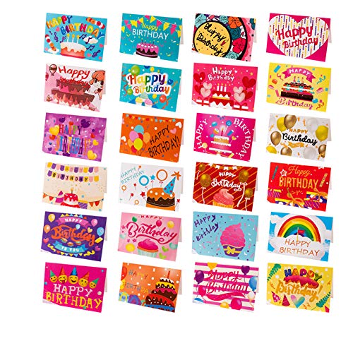 Consigue ahora YUQIN Juego tarjetas cumpleaños 24tarjetas Tarjeta Felicitación para cumpleaños Feliz Cumpleaños para Mujeres Hombres Niños Cumpleaños Niñas Bebé 15 * 10cm Vistoso Top Precio 2025 | regaloscumple.com