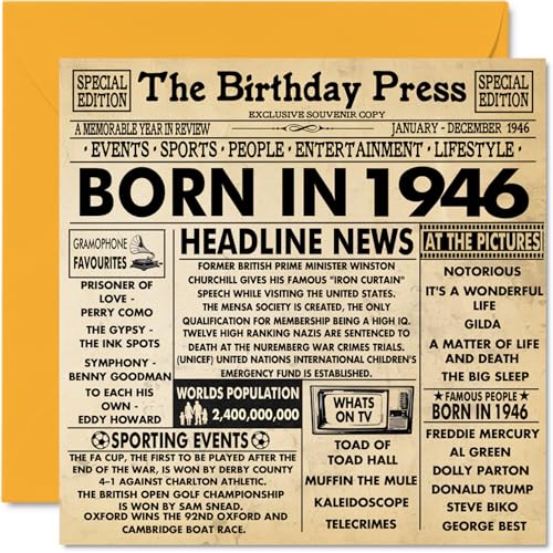 Oferta Stuff4 cumpleaños 78 y nacidas 1946 Tarjeta número feliz abuela Vintage allá 1946, mm 145 Seten