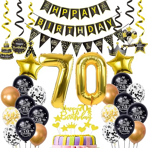 Comprar Globos 70 Años cumpleaños Hombre Mujer decoración oro negro cumpleaños decoración 70 Hombre globos 70 años Hombre cumpleaños decoración negro oro cumpleaños Decoración Ideas para regalar para Tartas 70 años Hombre Rebajas 2024 | regaloscumple.com