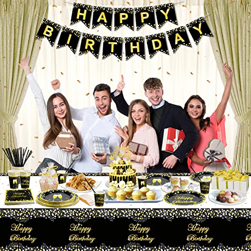 Comprar ahora XJLANTTE Piezas Fiestas Negro Dorado: cumpleaños servilletas, y Fiestas Sirve Invitados, Dorado-s
