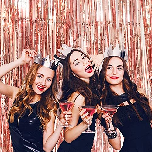 Mejores precios Cortinas Rosegold, Lámina, Franjas Fondo Cumpleaños