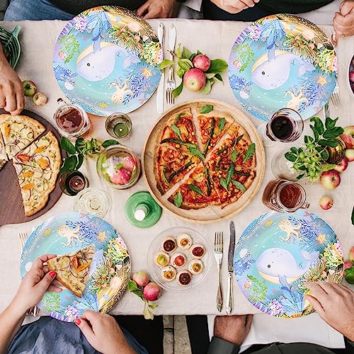 Oferta Flash Vajilla 80 piezas papel diseño ballena azul, 10 platos postre, 20