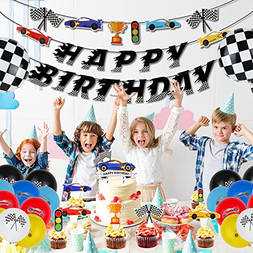 Mejores precios OOTSR Decoraciones Fiesta Cumpleaños Carreras Suministros para Fiestas de Autos