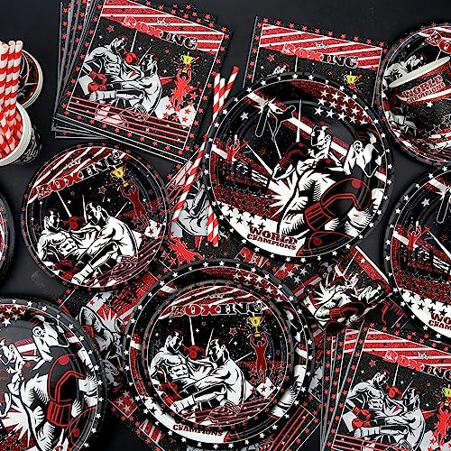 Oferta Flash Fiesta boxeo, fiesta lucha pancarta cumpleaños, suministros lucha sirve 20