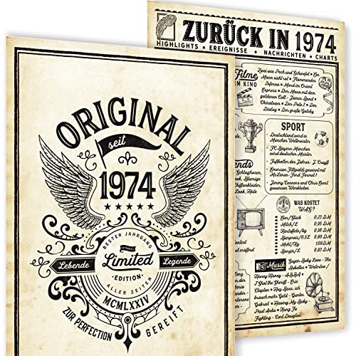 Comprar Regalo decorativo para 48 cumpleaños | Tarjeta cumpleaños personalizada 1974 | Regalo para 48 cumpleaños mujer & regalo para 48 cumpleaños hombre | Navidad periódico 1974 | Año nacimiento 1974 Ofertas 2024 | regaloscumple.com