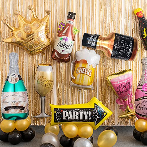 Comprar ahora Decoración 61 Hombre, 61 Mujer Oro Globo Vino Globo Cerveza Kit Cumpleaños 61