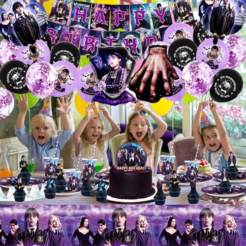 Top Precios Piezas Decoracion Wednesday Globos, Vajilla niños, Decoración Vajilla Globos Platos Servilletas