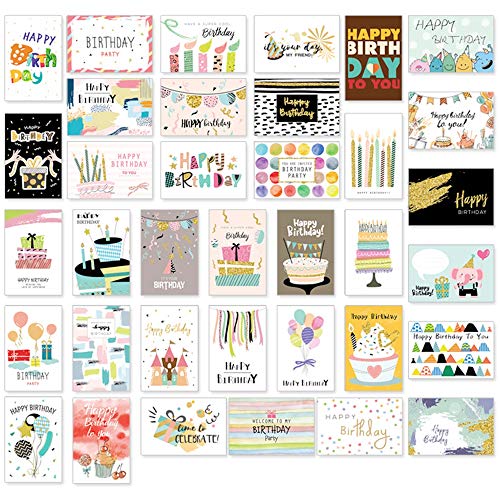 Consigue ahora Cumpleaños Juego 36 tarjetas cumpleaños con sobre tarjeta cumpleaños y felicitación primera calidad para niños 36 diseños tarjetas plegables con sobre Top Precio 2024 | regaloscumple.com