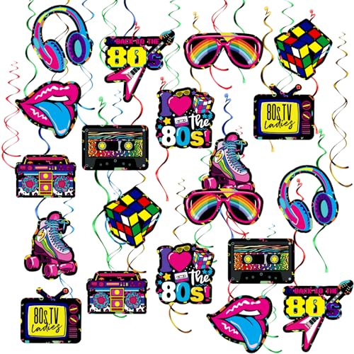 Consigue ahora RobLuX 26 Promoción Piezas Decoracion Fiesta Años 80 Decoracion Fiesta Temática Musical Colgar Remolino Decoración Techo Remolinos Para Adultos 1980 Fiesta Cumpleaños Retro Decoración Fiesta Años 80 Ofertas 2024 | regaloscumple.com