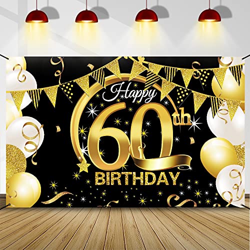 Consigue ahora Decoración cumpleaños en negro y dorado pancarta cumpleaños decoración para fiesta cumpleaños para mujer BlackFriday y hombre cartel tela extra grande póster para fiesta cumpleaños (negro 60) Top Precio 2023 | regaloscumple.com