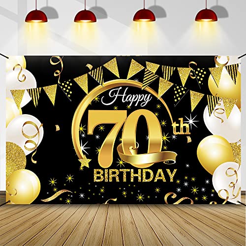 Consigue ahora Decoración cumpleaños en negro y dorado pancarta cumpleaños decoración para fiesta cumpleaños para mujer y hombre cartel tela extra Catálogo grande póster para fiesta cumpleaños (negro 70) Rebajas 2023 | regaloscumple.com