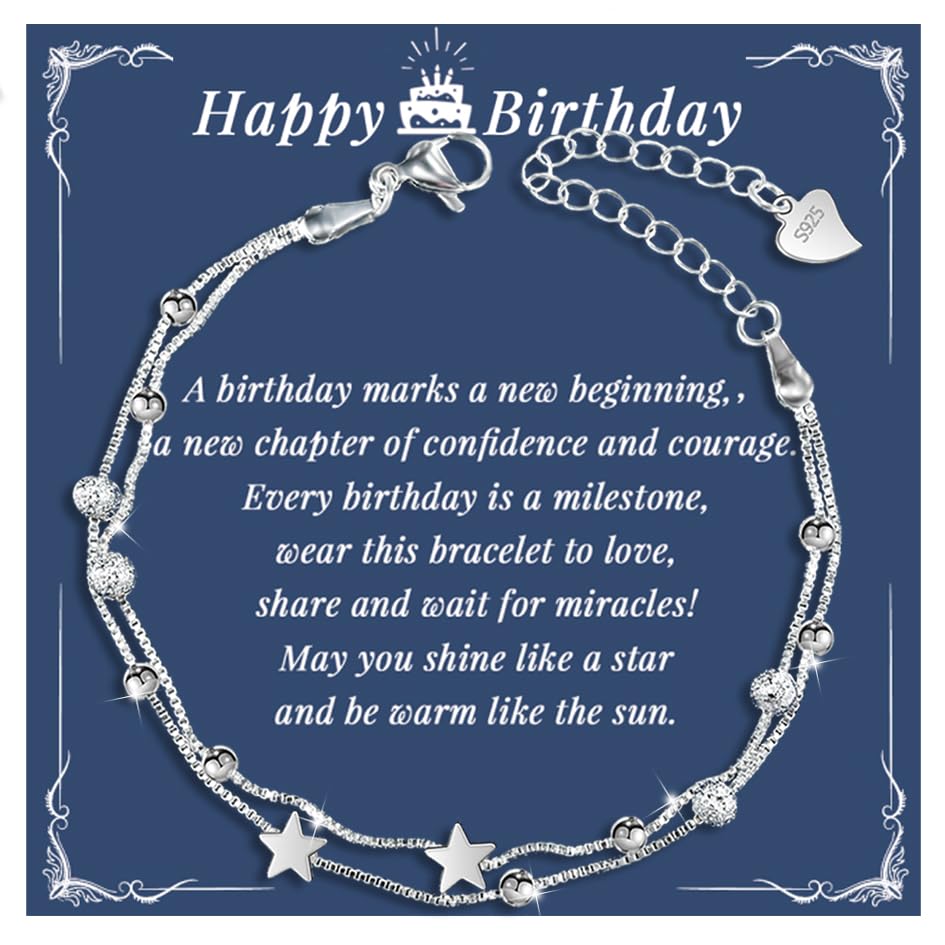 Consigue ahora YELUWA Pulsera De Estrella Para Mujer Y Niña Regalo Cumpleaños Para Mujer Hermana Mamá Amiga Esposa Amistad Niña 18 21 50 60 Cumpleaños Regalo De Regalos Feliz Cumpleaños Para Ella Hija Sobrina Rebajas 2024 | regaloscumple.com