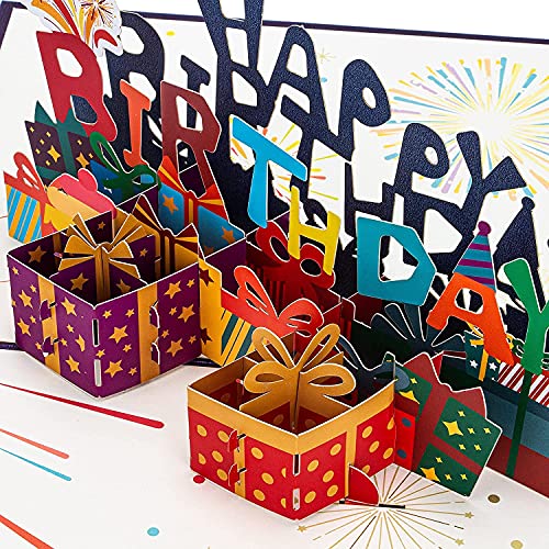 Mejores precios Tarjeta Felicitacion Cumpleaños 3d Pop Up Tarjetas Birthday Card para Hombres y Mujeres Familias Amantes Amigos Niños (B Tarjeta)