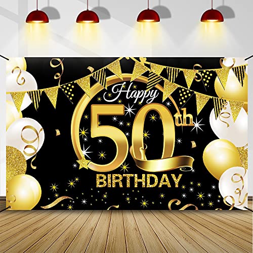 Comprar Decoracion 50 Cumpleaños Oro Negro Pancarta 50 cumpleaños Photocall 50 Cumpleaños Hombre Mujer Promoción Extra Grande Fondo Cartel Dorado Negro Materiales Fiesta para 50 años Cumpleaños Top Precio 2023 | regaloscumple.com